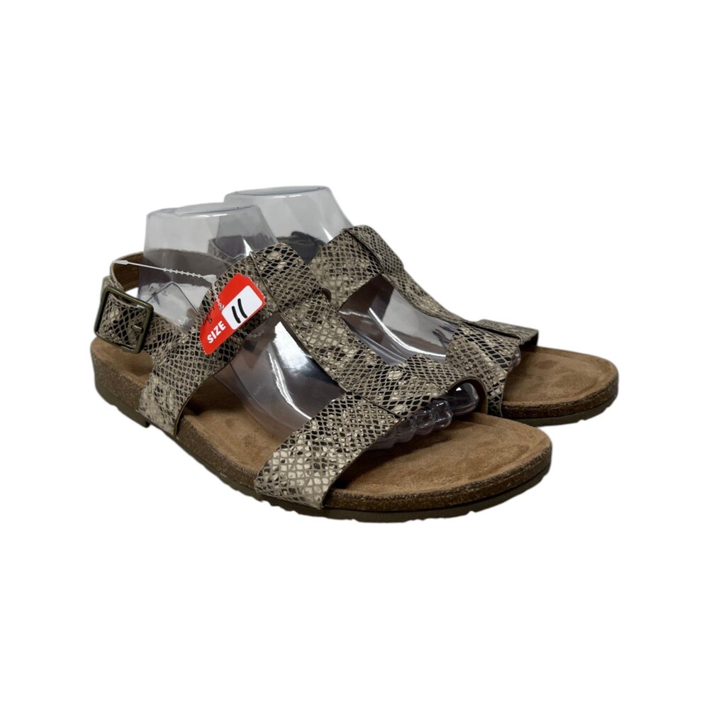 Earth Origins Sandals Womens Size 11 Taupe Snakeskin Lyndon Lulu Comfort Boho